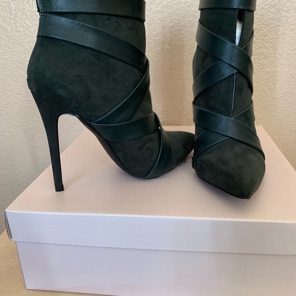 Shoes - Fairly new green boot heels.